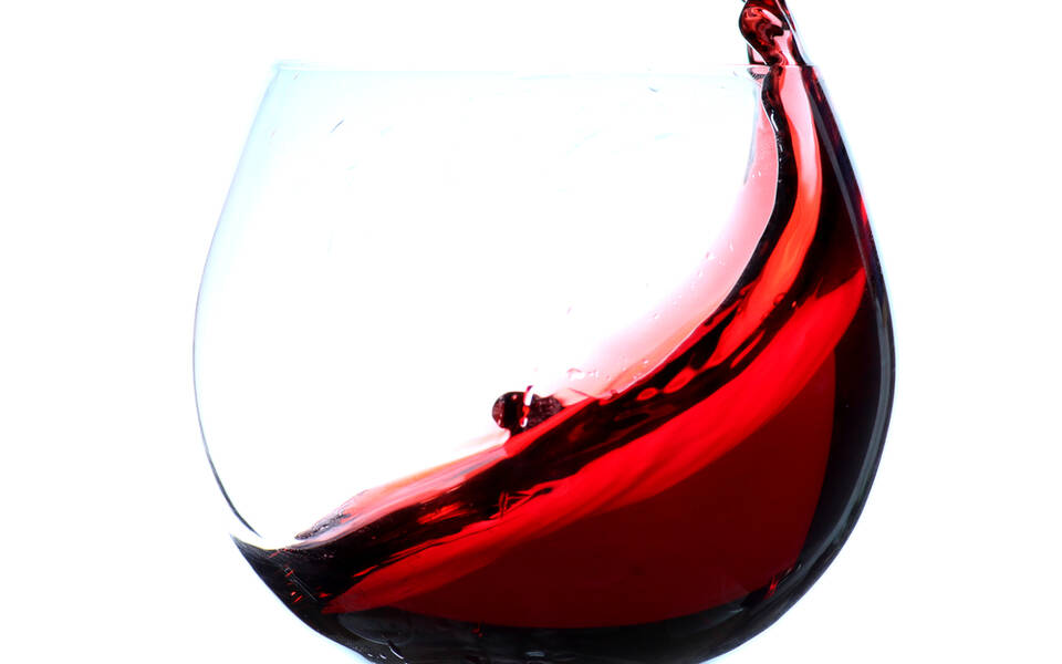 Glass of red wine